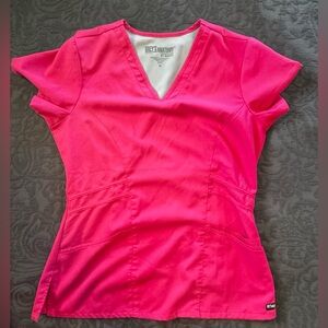 Greys Anatomy Hot Pink Scrub Top Women’s Size Medium